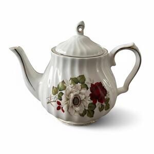 Sadler England Windsor Teapot Floral Bone China Vintage Cottagecore Decor